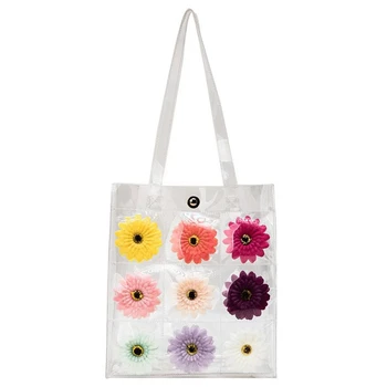 

AUAU-Hologram Transparent Plastic Handbags Beach Shoulder Bag Women Trend Tote Jelly Fashion Pvc Clear Bag