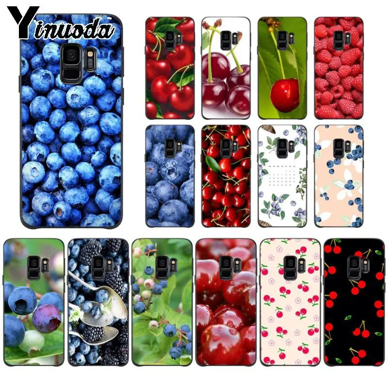 Yinuoda черника вишня Лето фрукты черный мягкий чехол для телефона Samsung Galaxy s9 s8 plus note 8