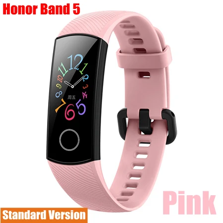 New Arrival Huawei Honor Band 5 Smart Bracelet Blood Oxygen Monitor Oximeter Health Tracker Bracelet Waterproof Sport Wristband - Цвет: Pink