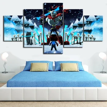

Modular Pictures Canvas Modern Printed Paintings 5 Piece UNDERTALE Game Wall Artwork Poster For Kids Room Home Decoration