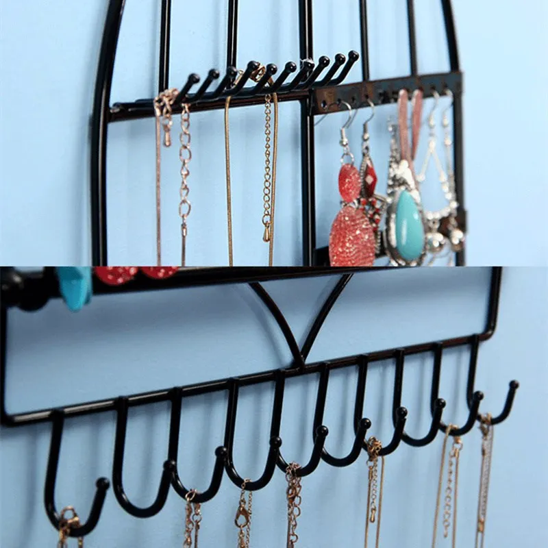 Настенная клетка для птицы ювелирное изделие держатель для хранения Ожерелье Органайзер винтажный Вдохновленный Дисплей Подставка для подвесного браслета Кольцо Серьги