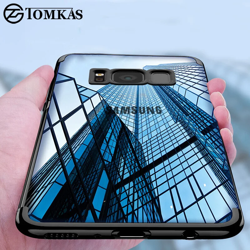 

TOMKAS Silicone Case For Samsung Galaxy S8 S9 Cases Luxury Cover Cute Transparent Plating Conque Case For Samsung Galaxy S8 Plus