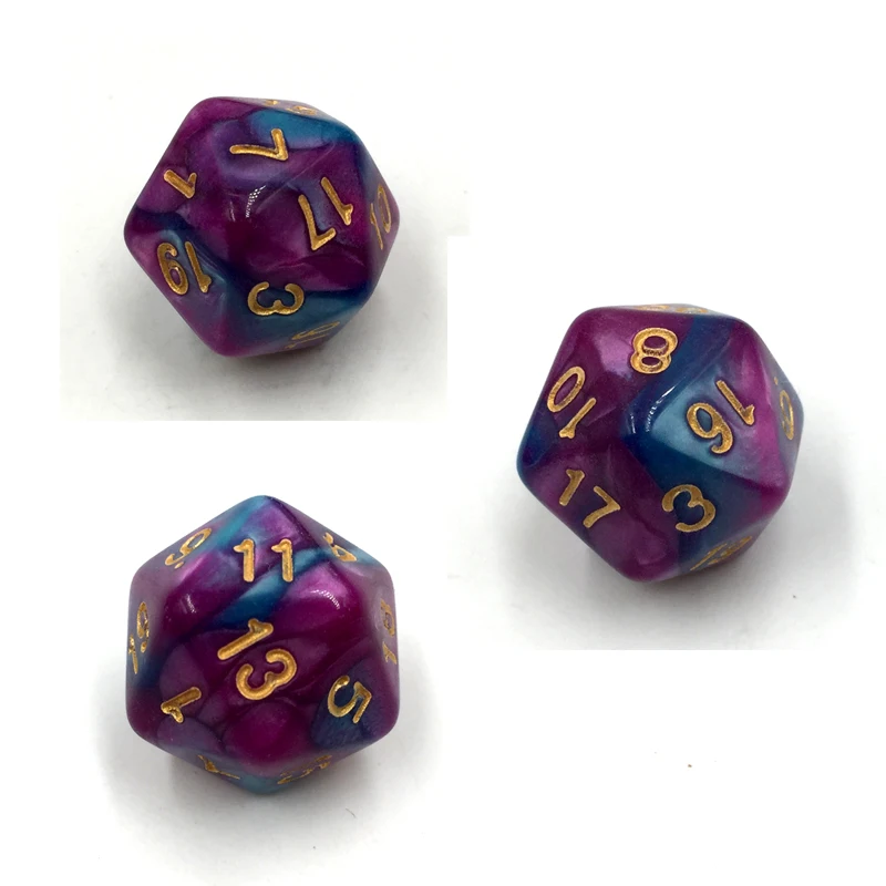 Игральные кости Rollooo двухцветные D20 RPG игральные кости насыщенные цвета D20 игральные кости для Rpg подземелья и дракон 20 лиц игры Кубики