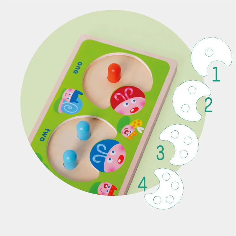  kids wooden early learning educational toys children in Montessori Materials Ladybug Color &Shape M - 33000234460