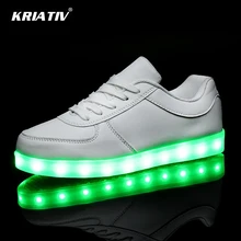 Криатив СВЕТОДИОДНЫЙ детская обувь Enfant подсветкой; разноцветная светящаяся Девичья обувь зарядки световой светодиодный тапочки мальчиков светодиодный светящиеся кроссовки