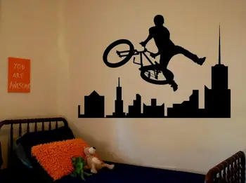 

Removable Amazing Sports Decals Sport Bike BMX Room Bedroom Decorating Ideas Stickers Walls Kids boys Room adesivo NY-374