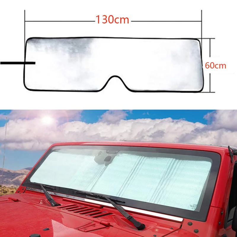 

For Jeep Wrangler JK JKU Sports Sahara Car Front Window Anti UV Rays Protector Windshield Sunshade Sun Shield Cover Accessories