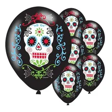 10 шт./лот День мертвых Шар Dia de los Muertos латексные шары игрушки для детей сахар воздушный шар с черепом