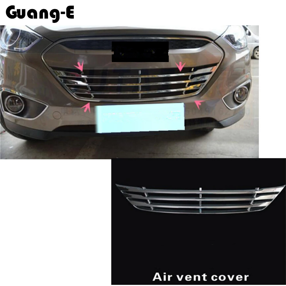 

High Quality For Hyundai IX35 2010 2011 2012 car Protection detector ABS chrome trim racing Front up Grid Grille grill