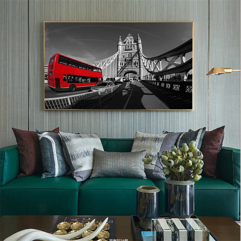 Wall Decor London Street Canvas Print Wall Art Picture Cityscape Poster