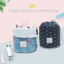 Новинка 2019 Женская круглая водонепроницаемая сумка для макияжа в путешествии сумка-Органайзер для косметики туалетный органайзер для