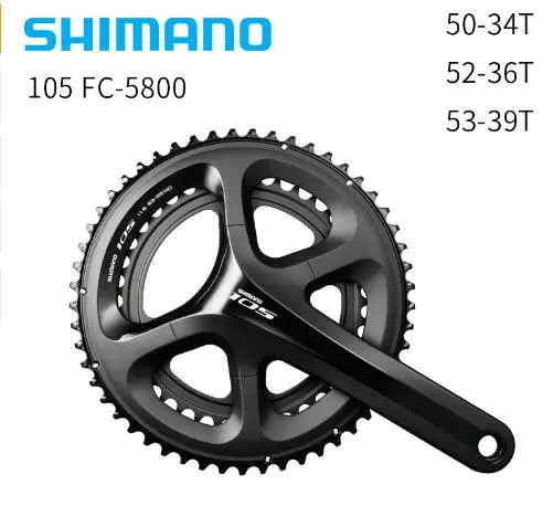 

Shimano 105 FC-5800 Hollowtech II Crankset 2x11-speed road bike 50-34T / 52-36T / 53-39T Chainring Sets Crank Arm Length 170mm