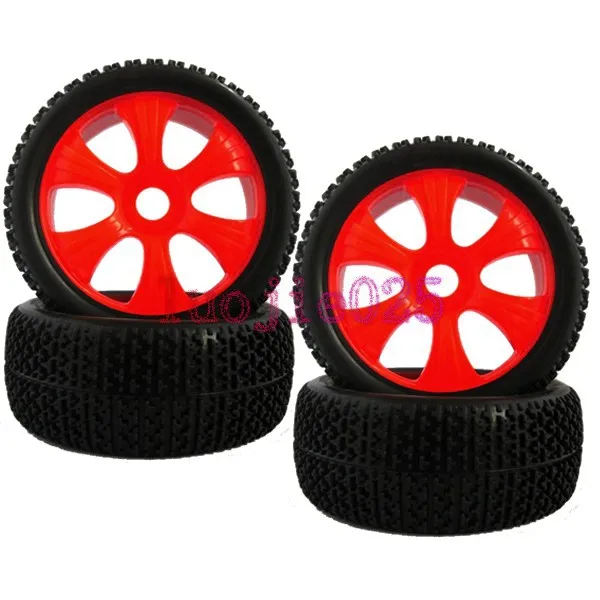 82R-804 4PCS RC 1/8 Off-Road Car Buggy foam inserts Rubber Tyre Tires &amp 17mm hex Plastic Wheel Rim hub fit hsp | Игрушки и хобби