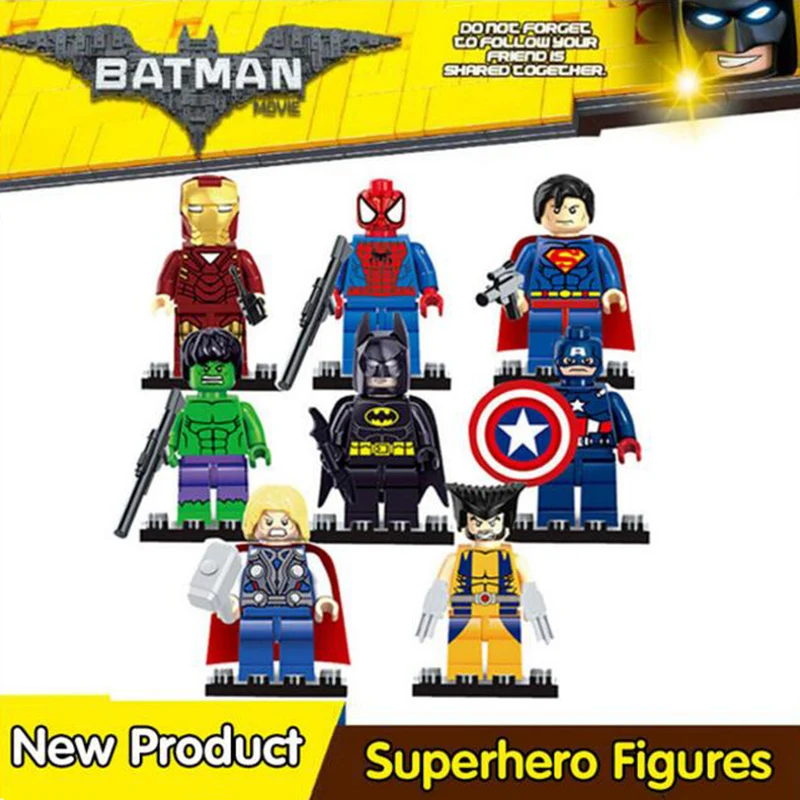 

Super Hero Building Blocks Batman Iron Man Robin Hulk Spiderman Ninjago Master Wu Compatible With LegoINGly Ninja figures gh22