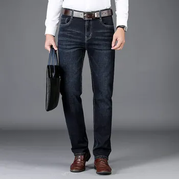 

NIGRITY 2019 New Designs Hot Sale Men's Business Casual Jeans Pant Basic styles Straight Cut Trousers Quality Plus Size 42