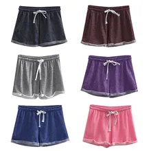6 цветов Ночные шорты для бега шорты для летнего отдыха шнуровка эластичный пояс Женские шорты Фитнес-бег женские шорты