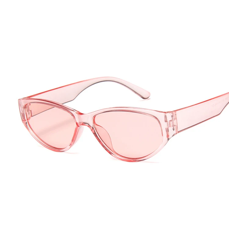 Винтажные женские солнцезащитные очки "кошачий глаз", классические, брендовые, дизайнерские, маленькая оправа, кошачий глаз, солнцезащитные очки, женские, Роскошные, Овальные, UV400 - Цвет линз: Розовый