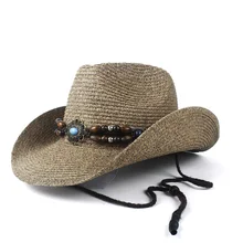 Летняя женская и мужская пустотелая западная ковбойская шляпа леди папа пляж Sombrero Hombre Соломенная Панама Cowgirl Джаз солнцезащитная Кепка размер 56-58 см