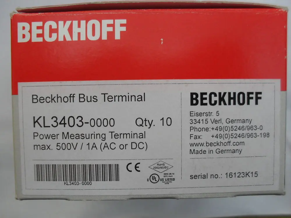 500v//1a Beckhoff kl3403 max