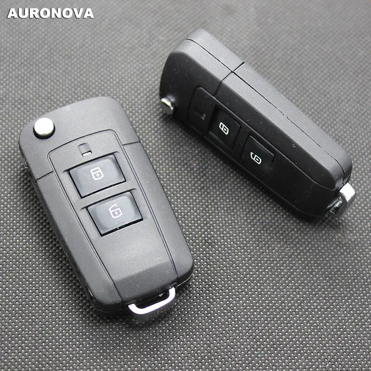 AURONOVA New Upgrade Folding Key Shell for Hyundai Santafe 3 Buttons Remote Car Key Case With Uncut Blade