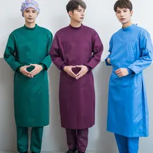 Операционное платье из хлопка темно-зеленого цвета; комплект плотной одежды для мытья; раздельная кисть; одежда для врача