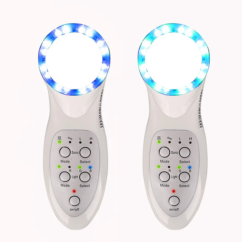 7 LED Photon Lights Therapy Ultrasonic Facial Beauty Massager Skin