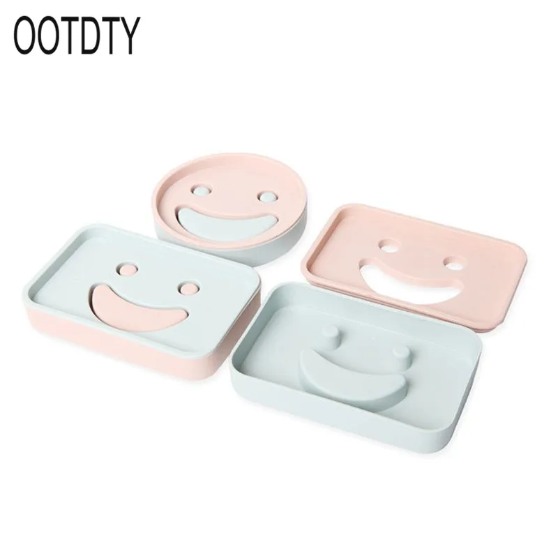 

New Creative Multifunctional Smiling Face Round Square Punch-free Soap Box Bathroom Drain Holder Wall Hanging Rack Tool