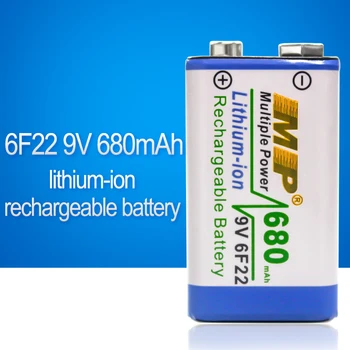 

9V 6F22 680mAh High Volume Lithium-ion Rechargeable 9 Volt Li-ion Batteries
