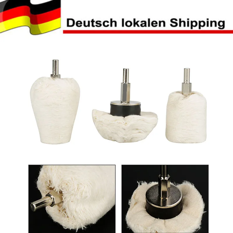 

9pcs Cone Cylinder Mushroom Mop Buffing Wheel Compound Brown/Green Polishing Kit polishing pad