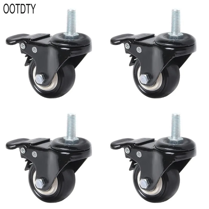 

4 Pack PU Rubber Swivel Casters with 360 Degree Each Wheel Capacity