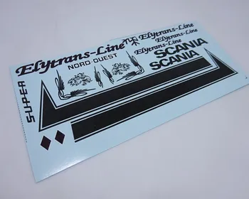 

New black scania truck type logo sticker decals for tamiya 1:14 scale rc scania actros r620 56323 r470 r730 tractor trailer