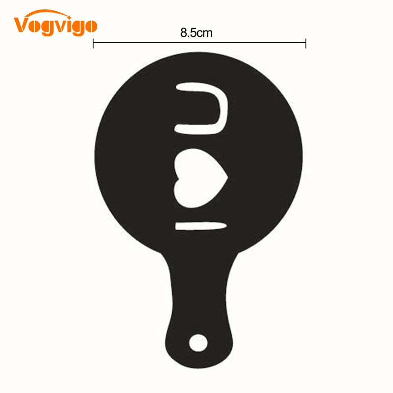 

VOGVIGO HOT 16pcs/Set Fashion 8 Patterns Print Shape Coffee Mold Cappuccino Latte Essential CN
