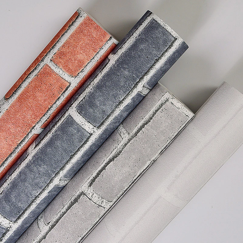 Beibehang Moderna Cinese Brick Wall Paper Soggiorno Sfondo Passerella Ristorante Negozio Di Barbiere Rosso Bianco Grigio Mattoni Carta Da Parati