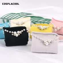 [COSPLACOOL] сезон весна-лето; в Корейском стиле модные носки Для женщин блестящие, ручной работы из бисера с флисовой подкладкой для девочек, с персонажами из мультфильмов с котятами носки meias