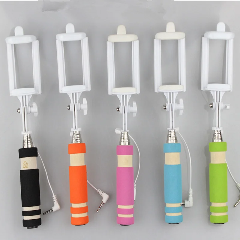New Fashion Mini Selfie Stick Cartoon Mini-groove Control Self-timer Cell Phone Folding Selfie for Mobile Phone Selfie Sticks
