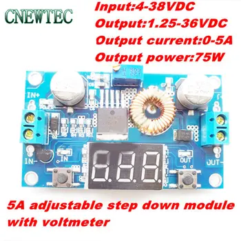 

10pcs/lot 5A DC-DC DC adjustable step down module with voltmeter high effeciency xl4015