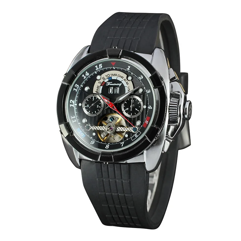 FORSINING Multifunktions Tourbillon Datum Tag Display розовое золото Uhr Herren Luxus Marke Automatikunhr Sportuhren|sportuhren| |