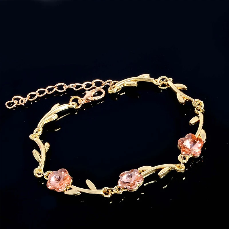 Buy HHYDE Luxury Rhinestone Crystal Bracelets For Women Gold Color Chain