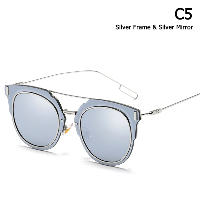 JackJad модные поляризационные солнцезащитные очки 1,0 из металлического сплава, крутой фирменный дизайн, кошачий глаз, стильные солнцезащитные очки Oculos De Sol Gafas - Цвет линз: C5 Silver Silver