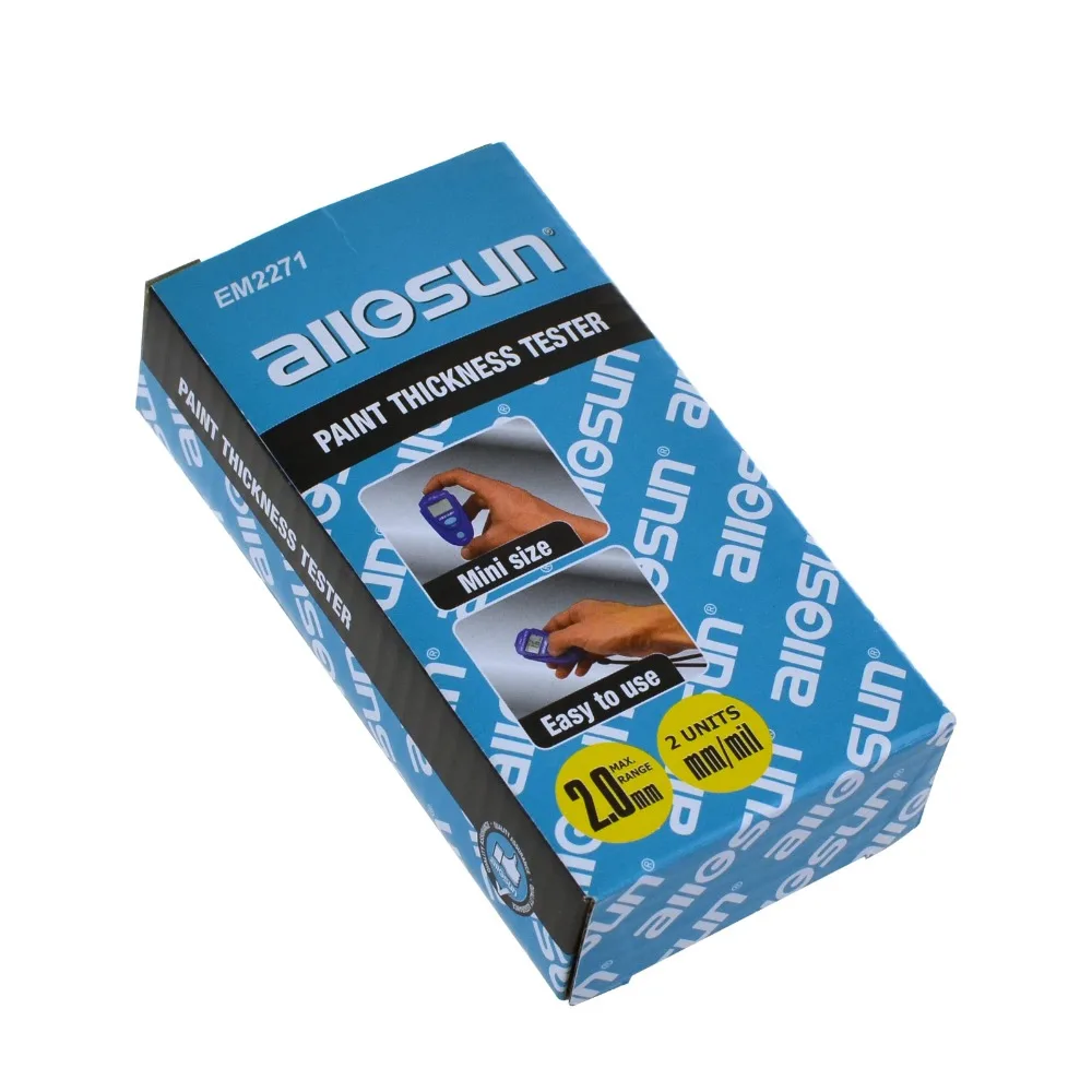 Paint Thickness Gauge ALLOSUN Coation Thickness Gauge 0-80 mil Car Paint Film Thickness Tester Car Coating Measuring Tools Paint Meter