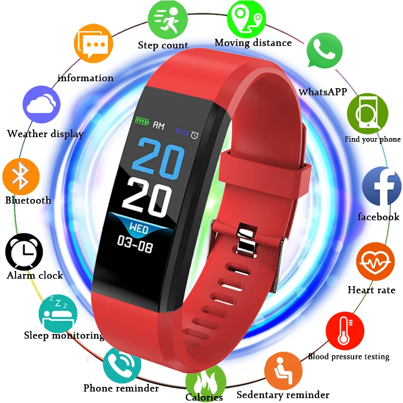 

2019 Women Men Smart Bracelet Sport Digital Bluetooth Watch Waterproof Blood Pressure Heart Rate Sleep Monitor For Android IOS
