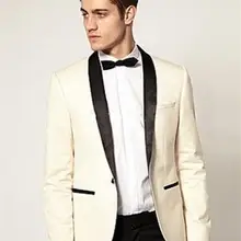 Смокинги под заказ, куртка слоновой кости, Черные нагрудные костюмы для свадьбы, выпускного вечера для мужчин, на заказ, Блейзер, утренний костюм, одежда для жениха