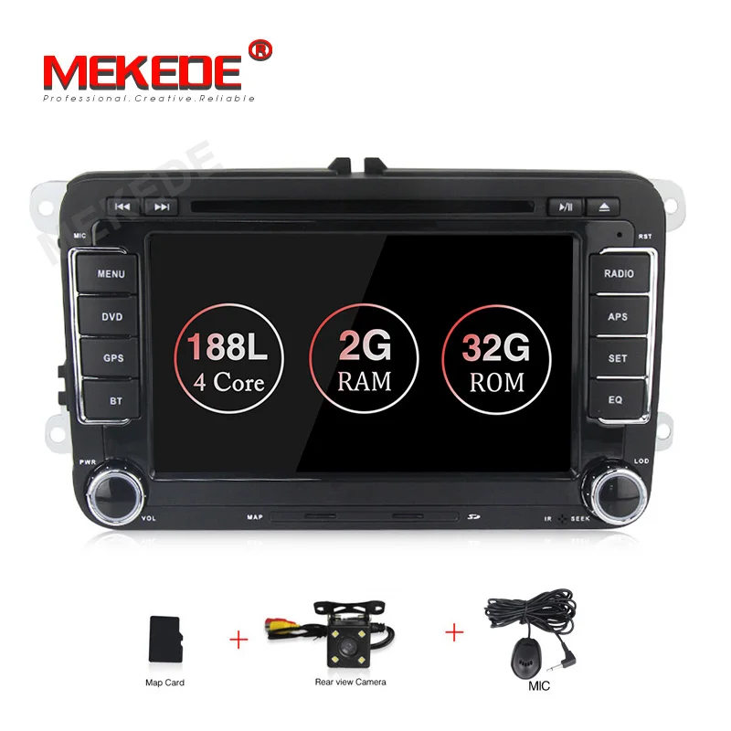 MEKEDE Android 9,1 2+ 32G автомобильный мультимедийный плеер для Volkswagen/Golf/Polo/Tiguan/Passat/b7/b6/SEAT/leon/Skoda/Octavia радио gps - Цвет: CAR DVD CAMERA