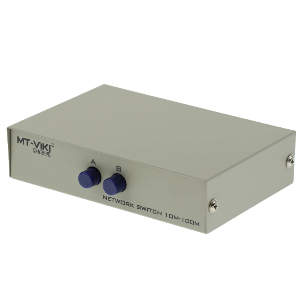 2Port A B Manual Network Sharing Switch Box 2In1 1In2 RJ45 Ethernet Switcher