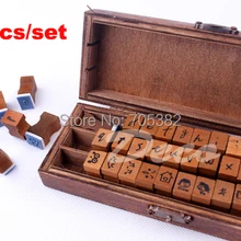 42 шт./компл. модные строчные штамп с символом коробка деревянные штампы деревянная коробка декоративные DIY веселые zakka офисные школьные принадлежности, блокноты(ss-2140
