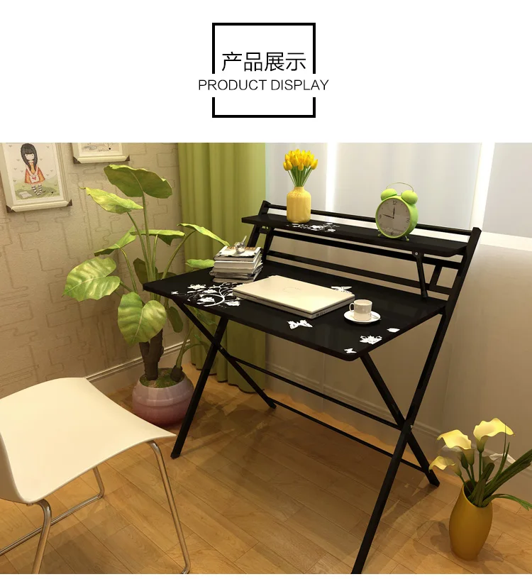 Folding Table Fashion Home Desktop Computer Desk Notebook Table Simple Desk Writing Desk Free Installation Multi-function