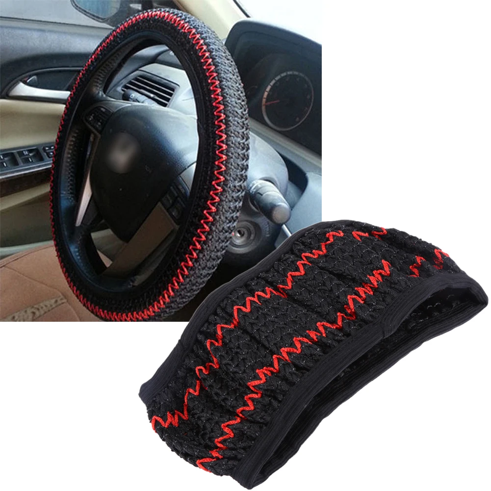 DIY Comfortable Car Steering Wheel Cover Ice Silk Cool Summer Helper Diameter 38cm Car Covers Car-styling Black Beige Grey New DIY Comfortable Car Steering Wheel Cover Ice Silk Cool Summer Helper Diameter 38cm Car Covers Car-styling Black Beige Grey New