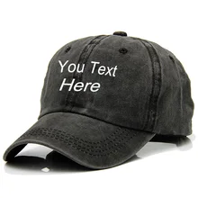 Вышитый индивидуальный пользовательский тестовый логотип ваше имя Мода промытый хлопок Бейсболка мужские и женские летние кепки, Кепка с задней застёжкой падение