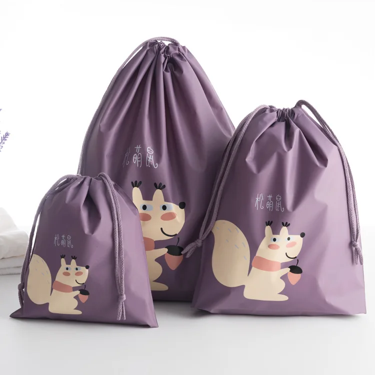 3pcs/Lot Waterproof Cosmetics Storage Bag Organizer Dust-proof Rope Travel Wash Drawstring Bags Cartoon Makeup Bag Necessaire