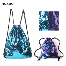 Drawstring Bags backpack Double Color Sequins Travel Drawstring Backpack